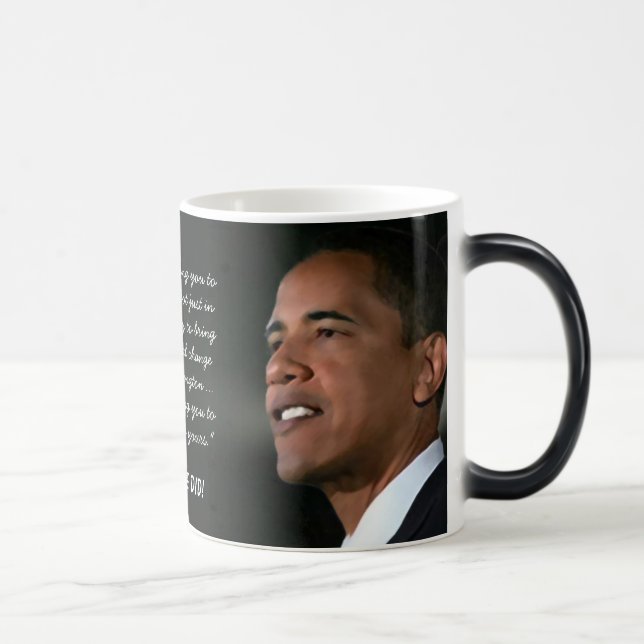 Obama invigningmugg magisk mugg (Höger)