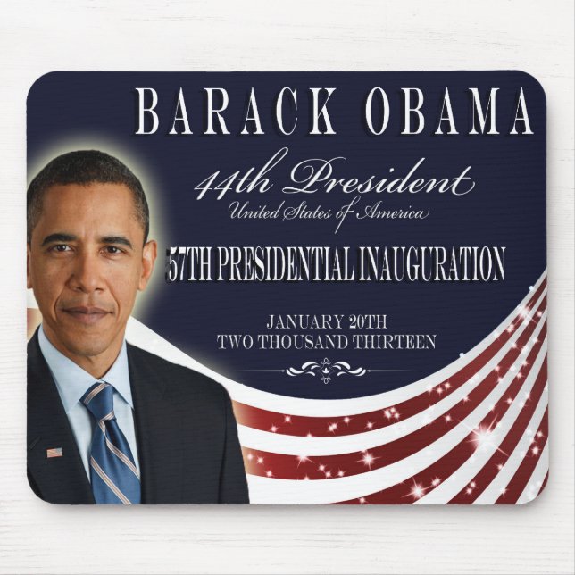 Obama invigningsouvenir 2013 Mousepad Musmatta (Framsidan)