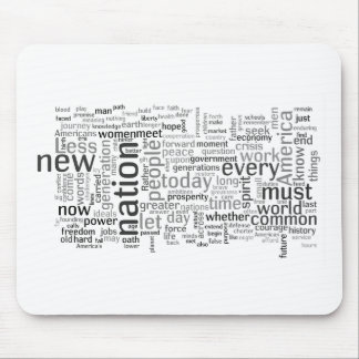 Obama invigningtal Tagcloud Mousepad Musmatta
