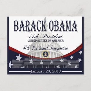 Obama Inviguration 2013 minneskort Vykort