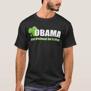 Obama irländsk mörk T-tröja T-shirt