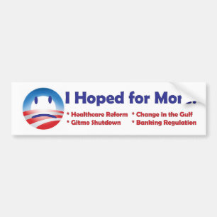 Obama - jag hoppas för mer! bildekal
