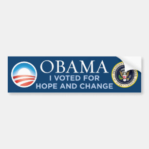 Obama - jag röstade för hopp- & ändringsbildeka bildekal