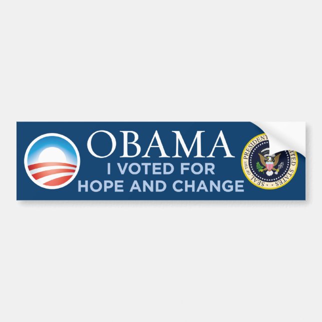 Obama - jag röstade för hopp- & ändringsbildekal bildekal (Framsidan)