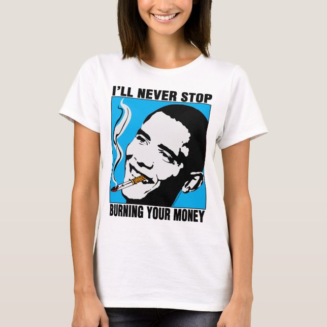 Obama: Jag ska aldrig stoppbabyen - dockaTShirt Tee (Framsida)