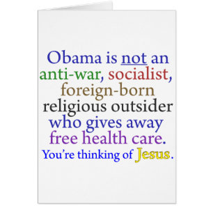 Obama & Jesus Hälsningskort