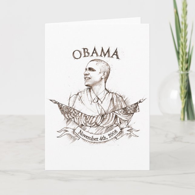 Obama jubileums- hälsningkort kort (Framsida)
