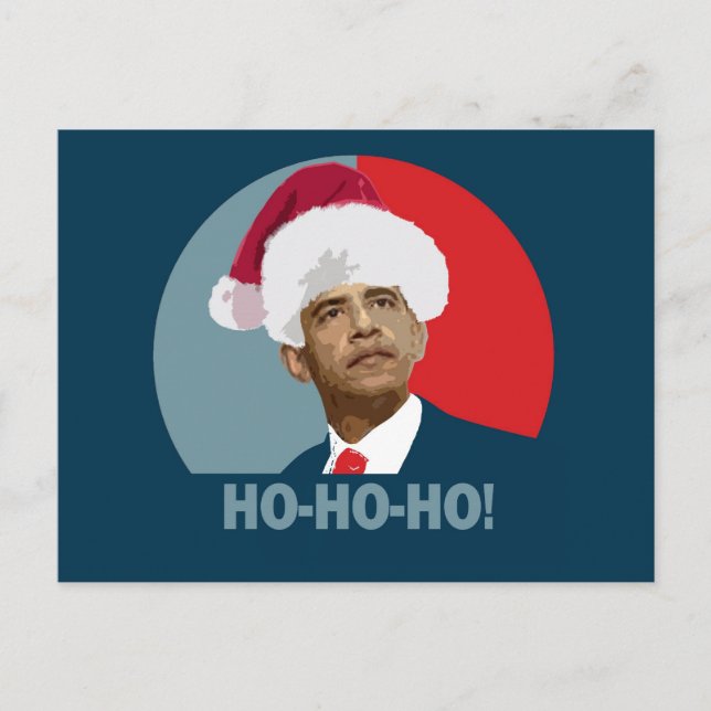 Obama jul Ho Ho Ho Ho Helg Vykort (Framsida)