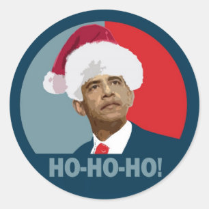 Obama jul Ho Ho Ho Runt Klistermärke