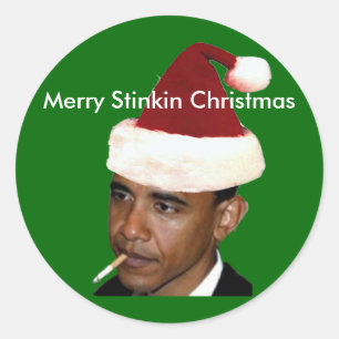 Obama julklistermärke (t-skjortan rikliga anti runt klistermärke