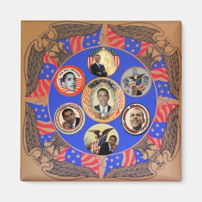 Obama Kaleidoscope Magnet (Framsidan)