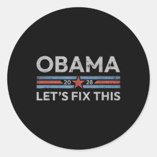 Obama kan fixa det här, Obama Retro Vintage Patrio Runt Klistermärke