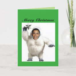 Obama-kapabelt julkort i Snögubbe Helgkort
