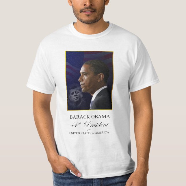 Obama & Kennedy - 44th presidentT-tröja Tee (Framsida)