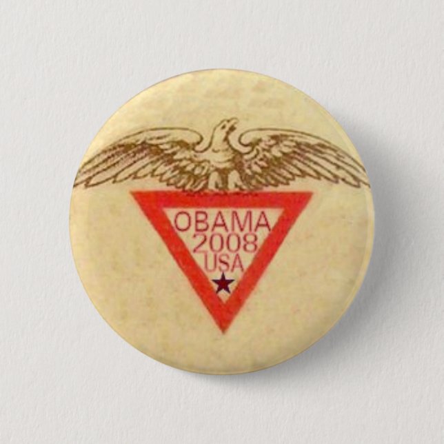 Obama knäppas den Retro örnen Knapp (Framsida)