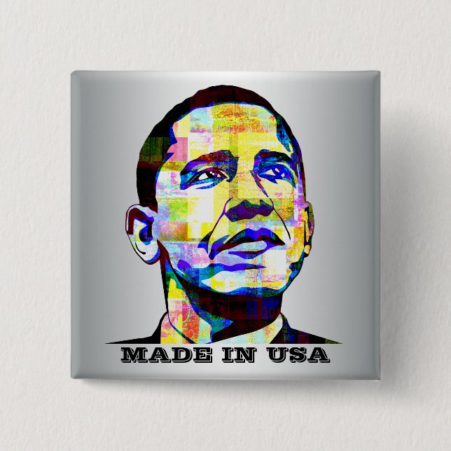 Obama - Knappen Made in USA Knapp (Framsida)