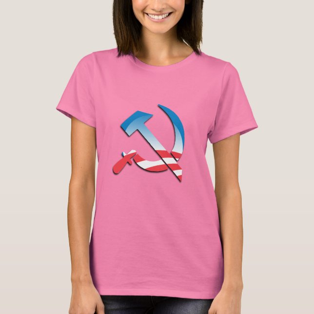 Obama kommunist Symbol Tröja (Framsida)