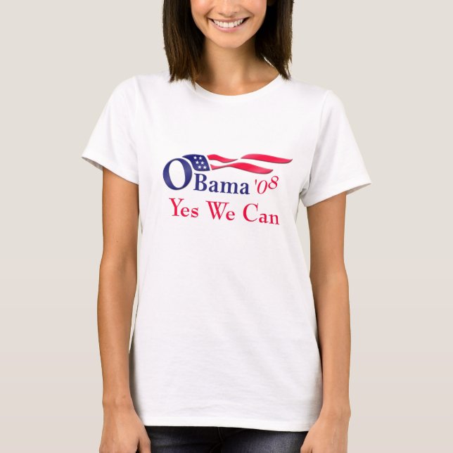 Obama kvinna vi kan ja T-tröja T-shirt (Framsida)
