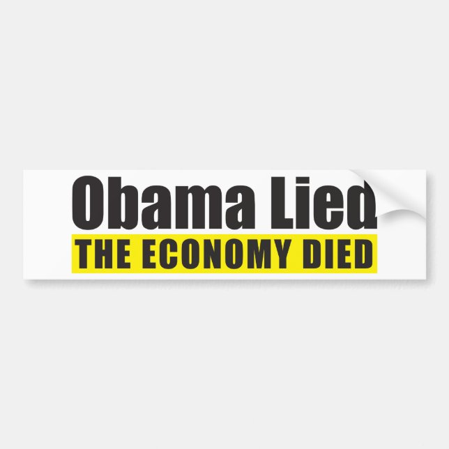 Obama låg, ekonomin dog bildekal (Framsidan)