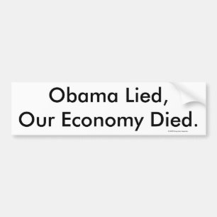 Obama låg, vår ekonomi dog., dogmatisk © 2009 bildekal
