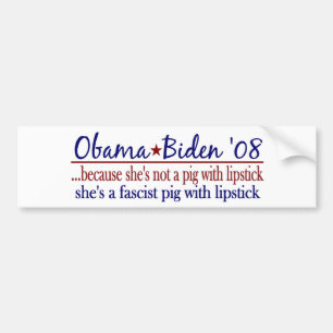 Obama läppstift på en gris bildekal