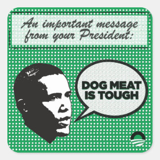 Obama Leadence Series - Hund Kött Tuff-klistermärk Fyrkantigt Klistermärke