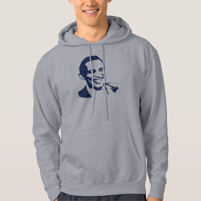 Obama leendeHoodie Sweatshirt (Framsida)