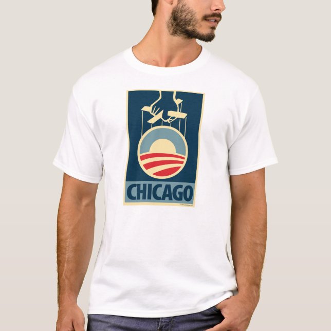 Obama logotyp - Chicago: OHP-T-tröja T-shirt (Framsida)