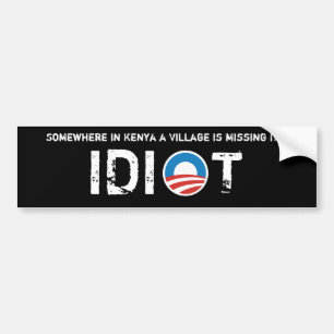 Obama logotyp, någonstans i Kenya en byidiot Bildekal