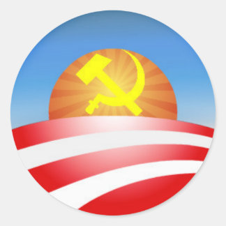 obama logotyp - soviet runt klistermärke