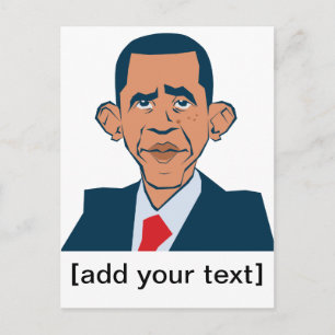 Obama - lustig porträtt vykort