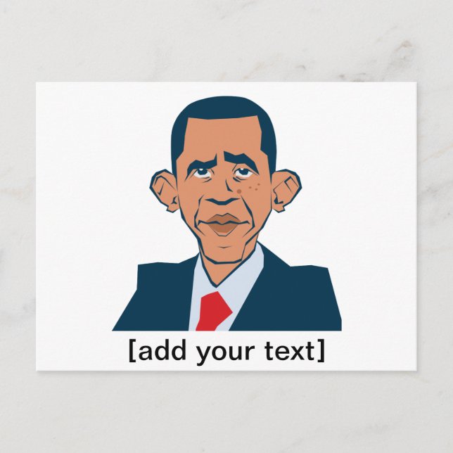 Obama - lustig porträtt vykort (Framsida)