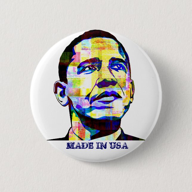 Obama - Made in USA Button Knapp (Framsida)