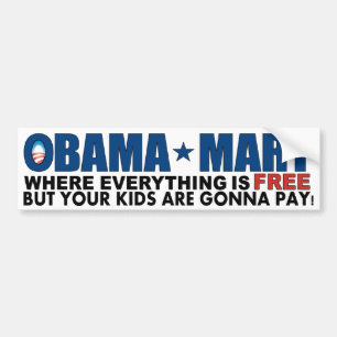 Obama Mart - var allt är fritt! Bildekal