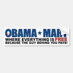 Obama Mart - var allt är fritt! Bildekal