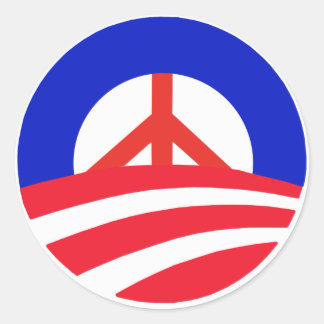 Obama med Red Fredstecken Runt Klistermärke