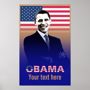 Obama med text - affisch - mall
