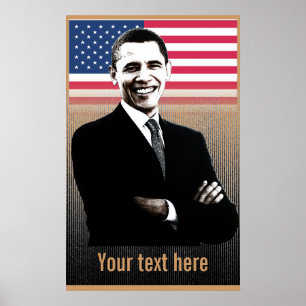Obama med text - affisch - mall
