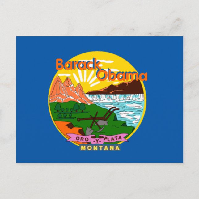 Obama Montana Postcard Vykort (Framsida)