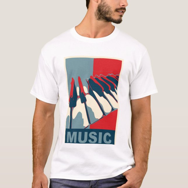 Obama musikskjorta t shirt (Framsida)