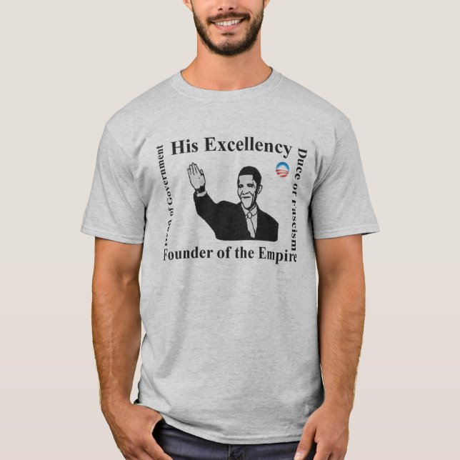 Obama Mussolini T-tröja T Shirt (Framsida)
