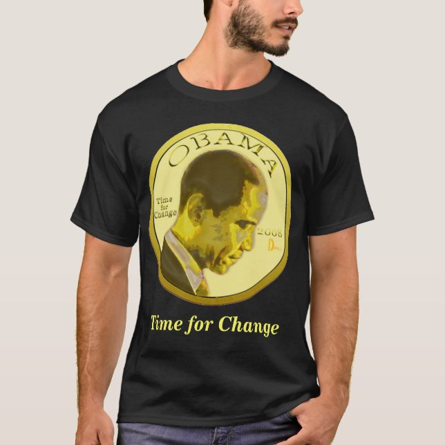 Obama myntar den mörka T-tröja T-shirt (Framsida)