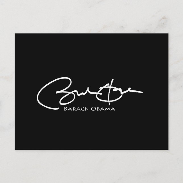 Obama Namnteckning Vykort (Framsida)