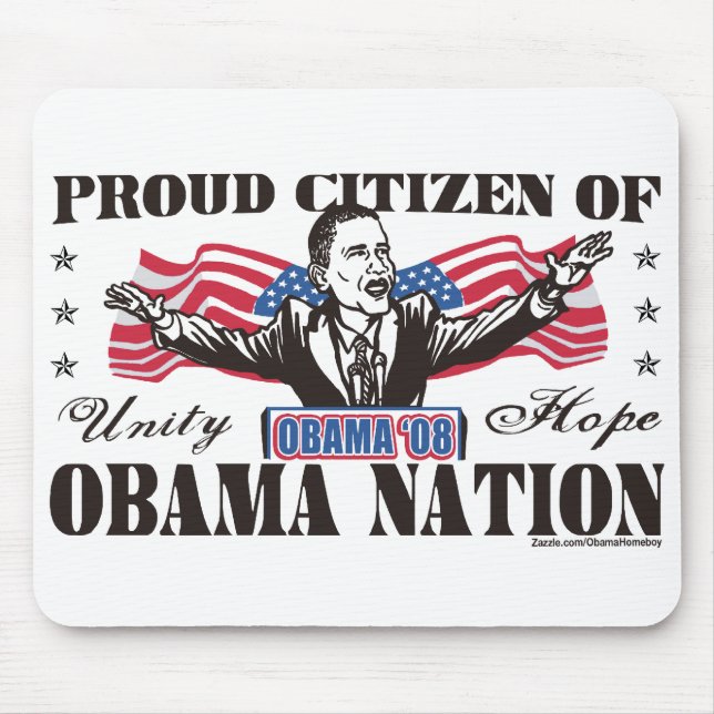 Obama nationtecknad Mousepad Musmatta (Framsidan)