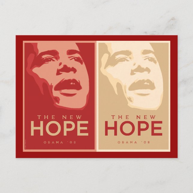 Obama "New Hope" Rött & Tan-vykort Vykort (Framsida)