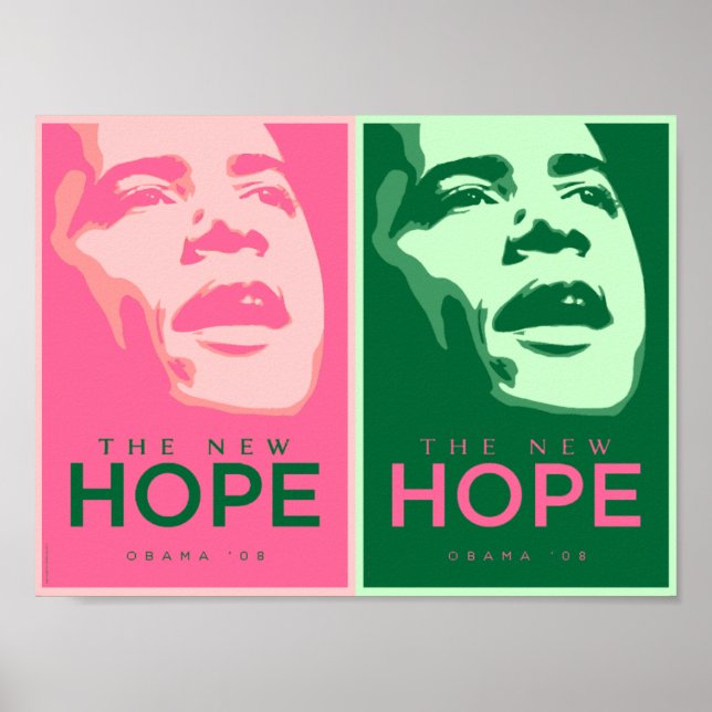 Obama - Nya hoppets Rosa och Grönt Poster 2 (Framsidan)