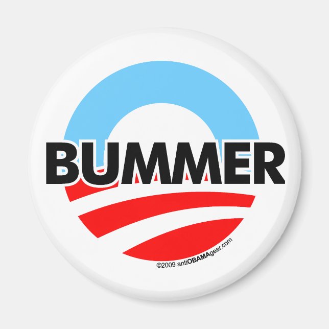 Obama O Bummer Logotyp Magnet (Framsidan)