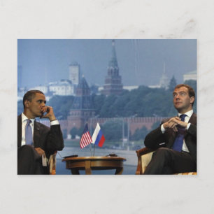 Obama och Medvedev Vykort