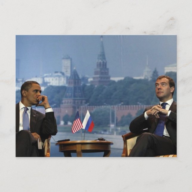 Obama och Medvedev Vykort (Framsida)