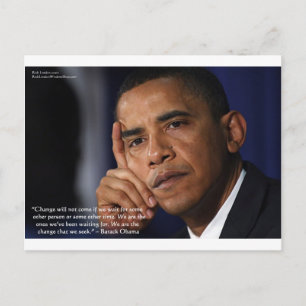 Obama "Om Förändring" Visdoms Citat Gåvor & T-shir Vykort